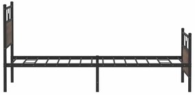 Estrutura de cama sem colchão 107x203 cm carvalho castanho
