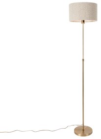 Luminária de pé ajustável bronze com abajur taupe 35 cm - Parte Design