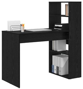 Secretária com Armazenagem Carvalho Preto 113x54x120 cm Madeira Deriva