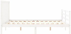 Cama sem colchão 160x200 cm madeira de pinho maciça branco