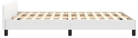 Estrutura de cama sem colchão 120x190cm couro do falso branco
