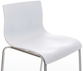 Banco de bar Hoover em plástico e com estrutura cromada 43 x 100 x 48 cm Branco
