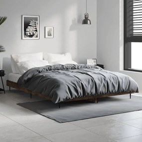 Estrutura cama s/ colchão derivados de madeira carvalho fumado