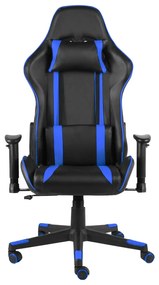 Cadeira de gaming giratória PVC azul