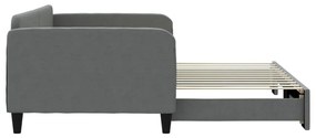 Sofá-cama com gavetão 100x200 cm tecido cinzento-escuro