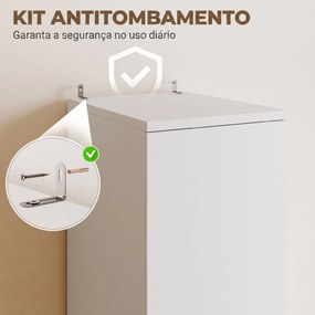Roupeiro Moderno para Quarto com Barra de Pendurar Gaveta e Prateleira Superior 40x52x170 cm Branco