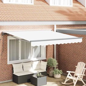 vidaXL Toldo Retrátil Manual Branco 300x250 cm