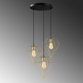 Candeeiro de Teto Elmas – Dourado – Diâmetro 50 cm