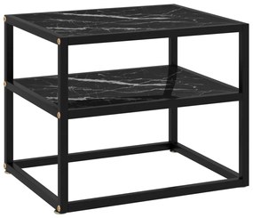 vidaXL Mesa consola 50x40x40 cm vidro temperado preto