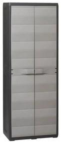 43703 vidaXL Armário arrumação para jardim c/ 3 prateleiras preto e cinzento