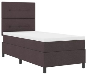 Cama Box Spring com Colchão Castanho 100x200 cm Tecido