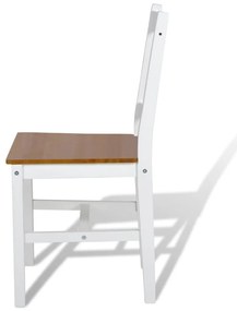 Cadeiras de jantar 2 pcs madeira de pinho branco