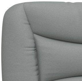 Estrutura de cama sem colchão 80x200 cm tecido cinzento-claro