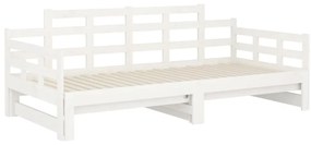 Estrutura sofá-cama de puxar pinho maciço branco 2x(90x190) cm