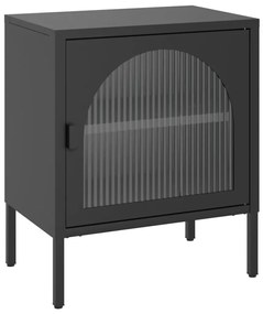 Mesas de cabeceira 2 pcs 50x35x60 cm vidro e aço preto
