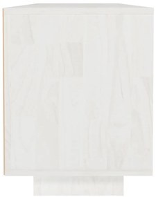 Móvel de TV 110x30x40 cm madeira de pinho maciça branco