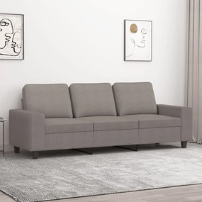 Sofá de 3 lugares tecido 180 cm cinzento-acastanhado