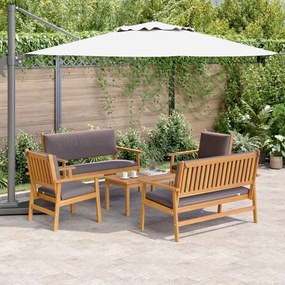 Conjunto de Sofá de Jardim de 5 Peças com Almofadas em Madeira Sólida de Acácia