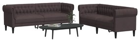 vidaXL 2 pcs conjunto de sofás tecido castanho-escuro