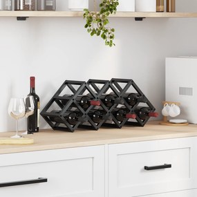 Suporte para Vinhos vidaXL para 9 Garrafas 63x16,5x25 cm em Aço com Re