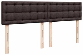 Cama com molas/colchão 180x200 cm tecido castanho-escuro