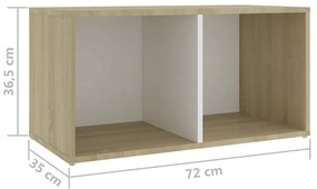 Móveis de TV 2 pcs 72x35x36,5cm contrap. branco/carvalho sonoma