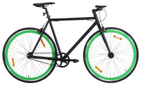 Bicicleta de mudanças fixas 700c 55 cm preto e verde