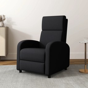 Poltrona relax, poltrona reclinável de sala, poltrona de relaxamento - encosto ajustável até 160°, apoio para os pés integrado Preta