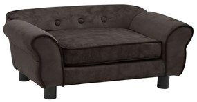vidaXL Sofá para cães 72x45x30 cm pelúcia castanho