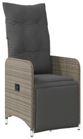 Conjunto de Jantar de Jardim com Almofadas Cinza Vime Rattan