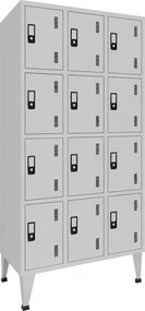 Cacifos Metálicos Triplo Cinza 12 Cacifos 1900x900x500 mm Standard