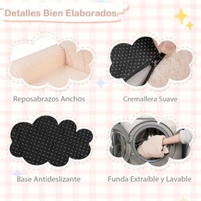 Sofá dobrável 2 em 1 em forma de concha para crianças, convertível em cama com braços, capa removível e base antiderrapante, para maiores de 3 anos, b