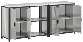 Conjunto de Armazenamento de Cozinha com prateleira Outros 3 pcs Prata