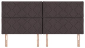 Cabeceira Design de Blocos de Diamante Castanho Escuro 200 cm Tecido