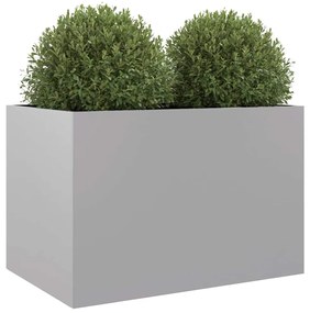 Vaso/floreira 62x40x39 cm aço galvanizado prateado