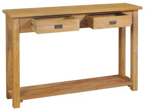 Mesa consola de teca maciça 120x30x80 cm