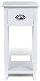 Mesa de cabeceira com 1 gaveta, branco