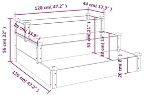 Canteiro elevado de jardim 120x120x56cm abeto maciço cinzento