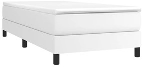 Cama com molas/colchão 90x200 cm couro artificial branco
