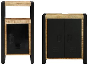Conjunto de Móveis para Banheiro 2 pcs Madeira de manga rústica