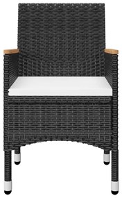 11 pcs conjunto de jantar para jardim preto
