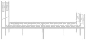 Estrutura de cama com cabeceira e pés 135x190 cm metal branco