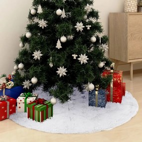Saia de árvore de Natal luxuosa 122 cm pelo sintético branco