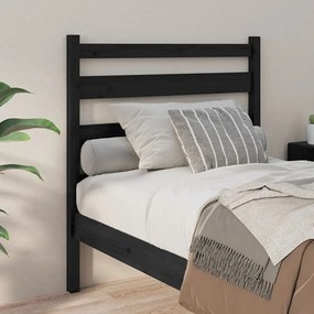 Cabeceira de cama 96x4x100 cm pinho maciço preto