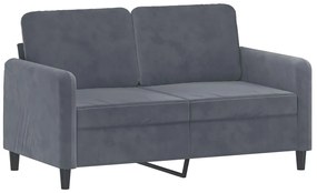 3 pcs conjunto de sofás com almofadas veludo cinzento-escuro