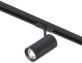 Foco moderno preto para sistema de calha monofásico com LED giratório e inclinável - Iconic Zoom Moderno