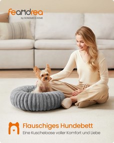 Cama para cães com 50 cm de diâmetro, lavável, cinzento