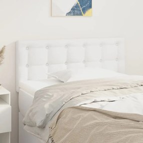 346445 vidaXL Cabeceira de cama couro artificial 100x5x78/88 cm branco