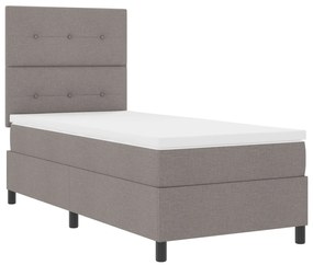 Cama Box Spring com Colchão Taupe 100x200 cm Tecido