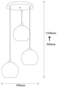 Chandelier Camini – Preto Mel – 45 cm
